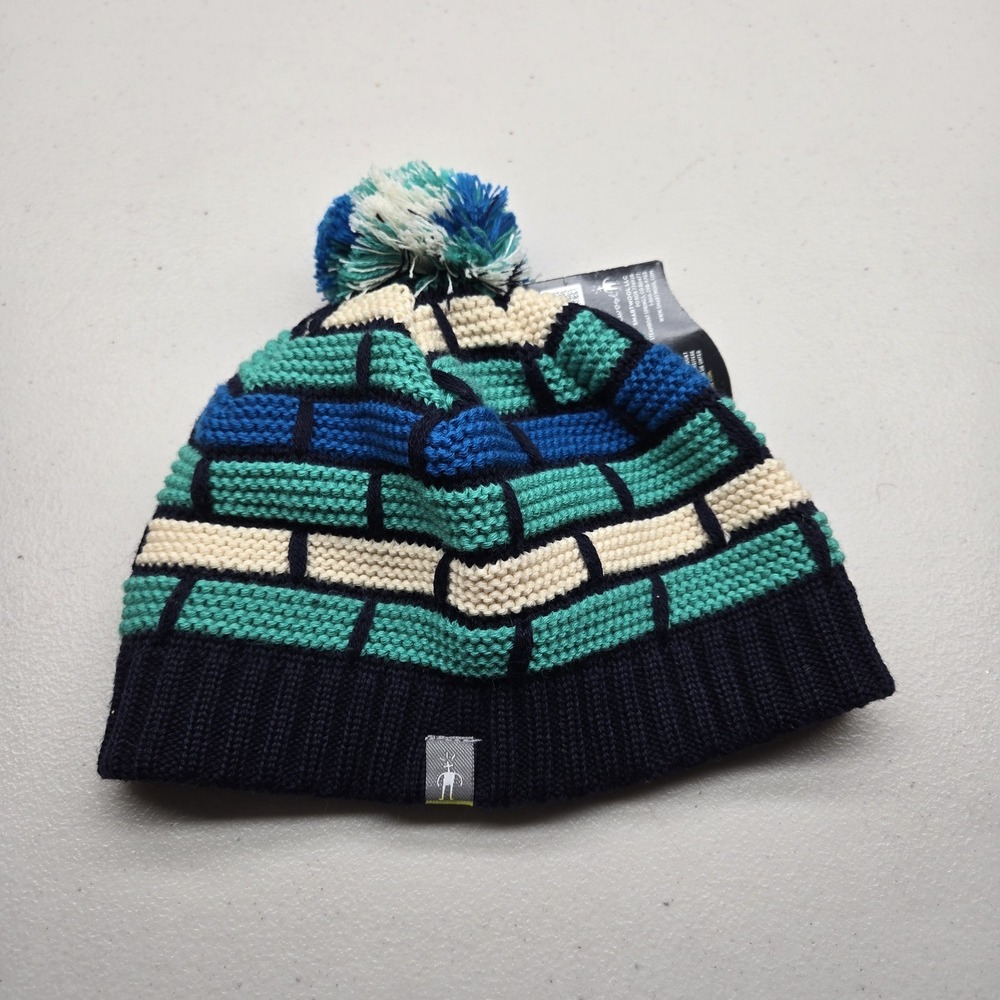 Smartwool Women Beanie OS Navy Blue Merino Wool Blend Knit Pom NWT